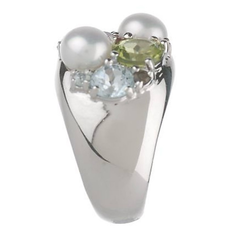 Ross Simon’s 2.85cttw multi gemstone and cultured pearl ring. - Picture 7 of 9
